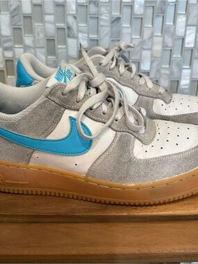 Nike Air Force 1 Low '07 LV8 Sneakers Men's 7 Phantom Baltic Blue FQ8714-003